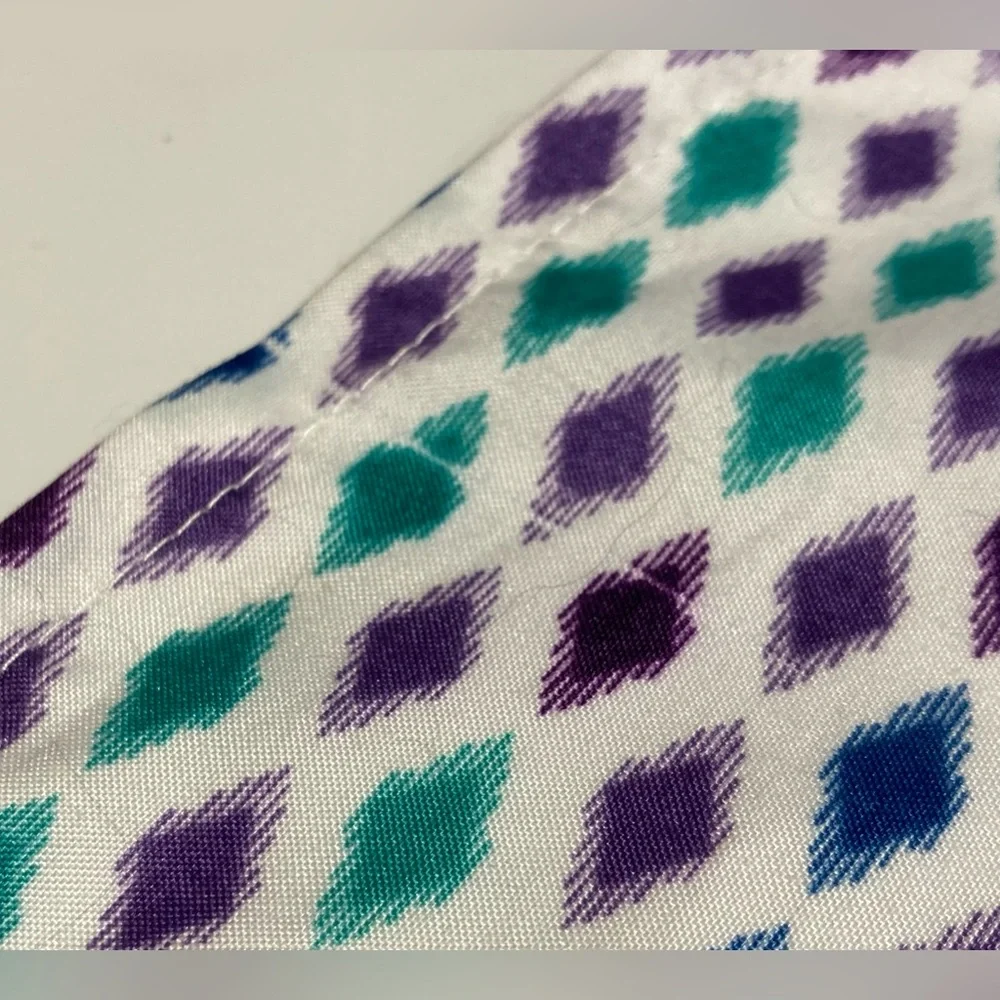 Twin sheet set in purple and teal diamond design